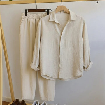 Top & Bottom Set Of Linen, Luxury And Style