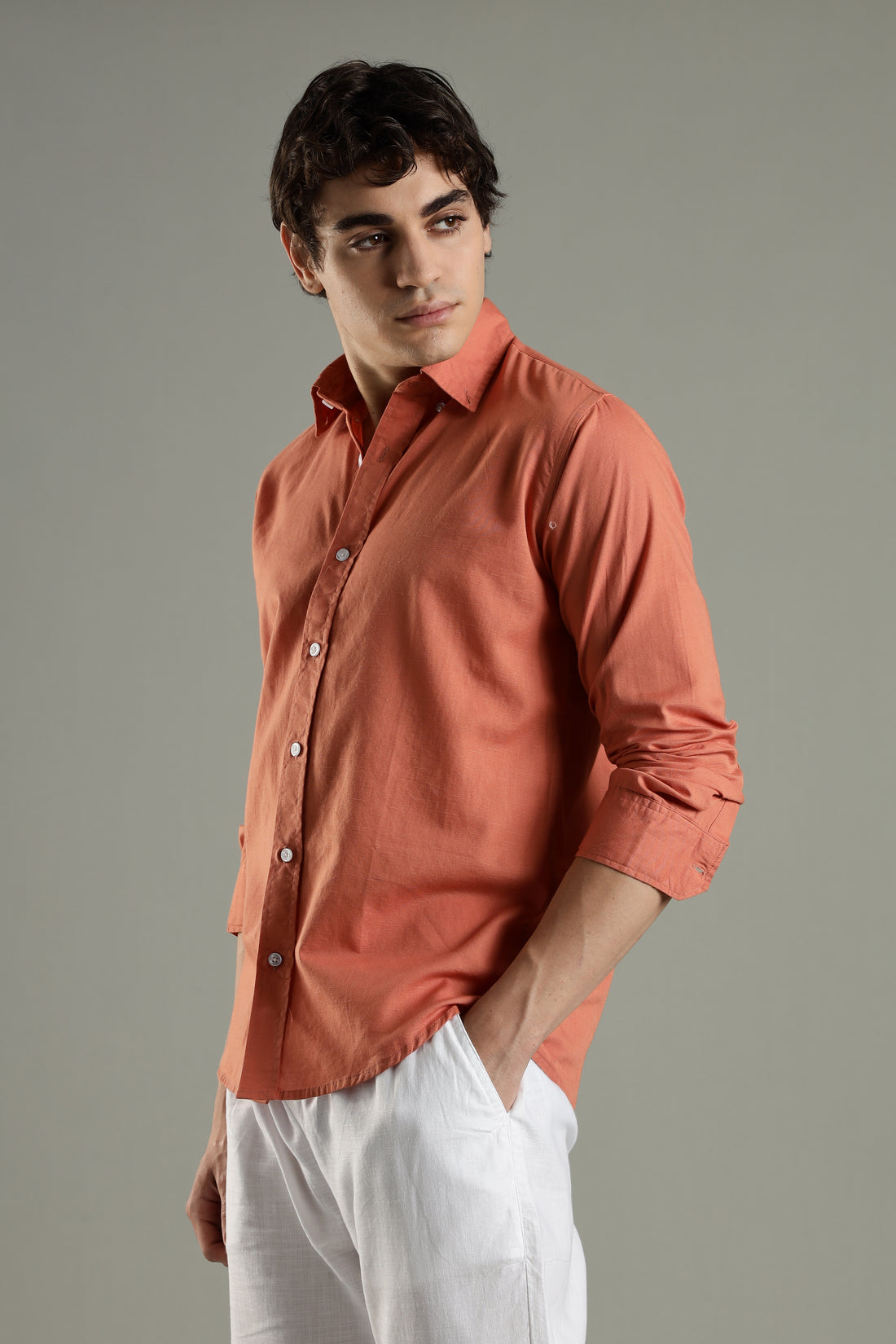 Milanio  Classic  Cot-Lin Shirt Dusty
