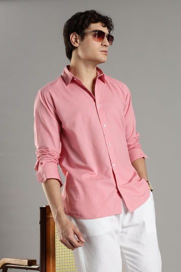 Milanio  Classic  Cot-Lin Shirt Pink