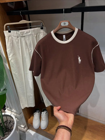 Heritage Tees & Trouser Pair Brown & Beige