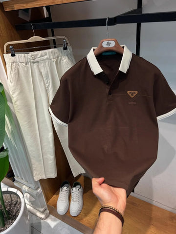 The Comfort Polo Tees & Trouser Pair Brown & Being