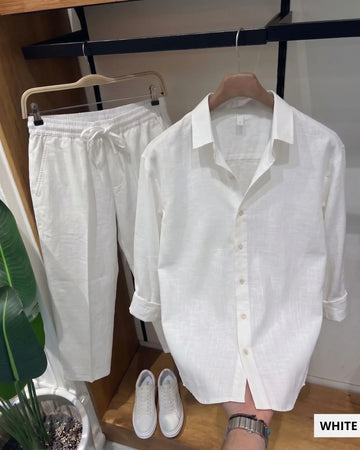 The Drape Linen Top & Bottom Set