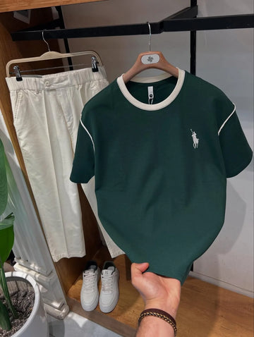 Heritage Tees & Trouser Pair Green & Biege