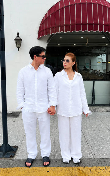Linen Unisex Top & Bottom Set