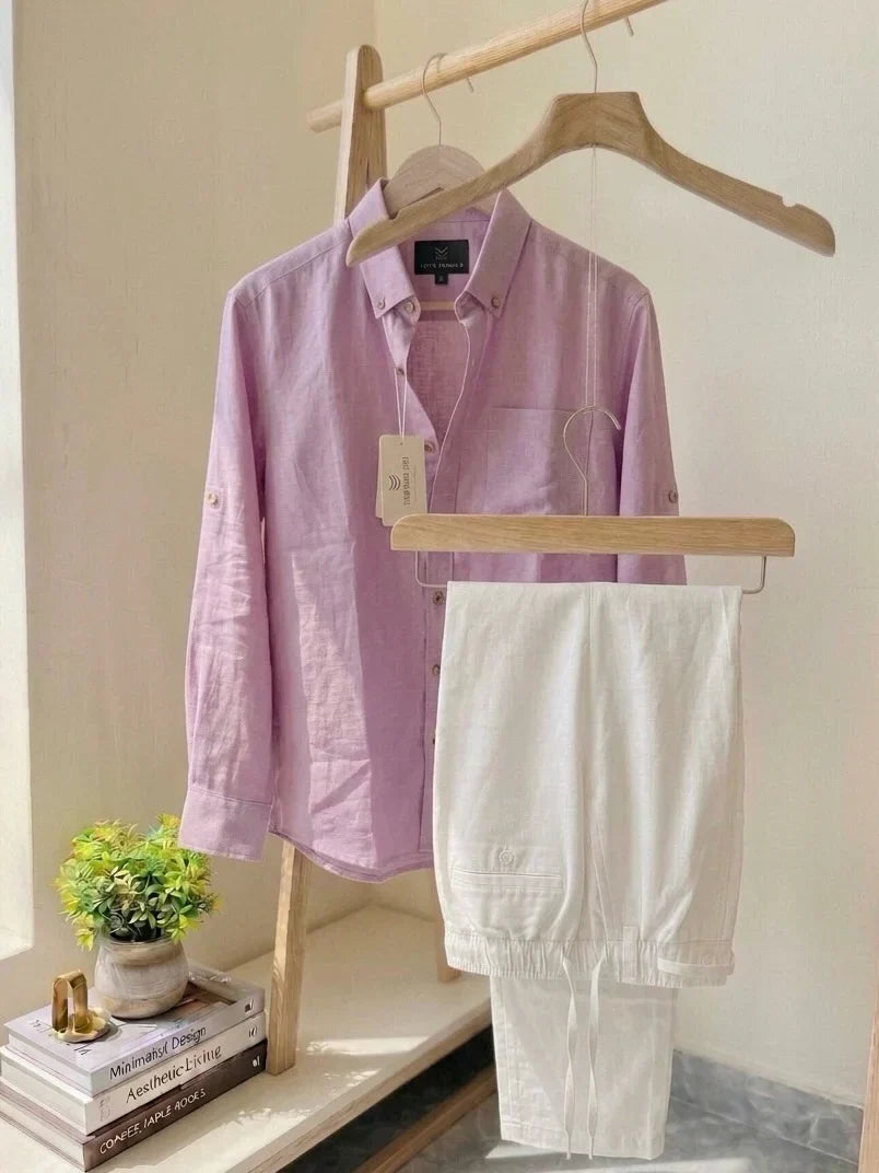 The Hampton Linen Pair - Jade & White