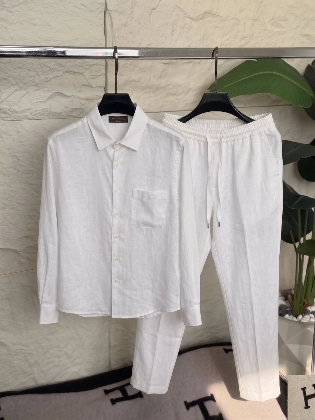 The Milanio Linen Legacy Top & Bottom Set