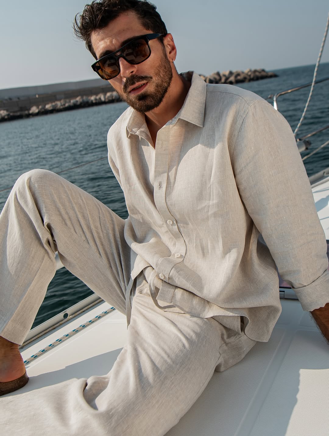 The Monaco Linen Set Beige