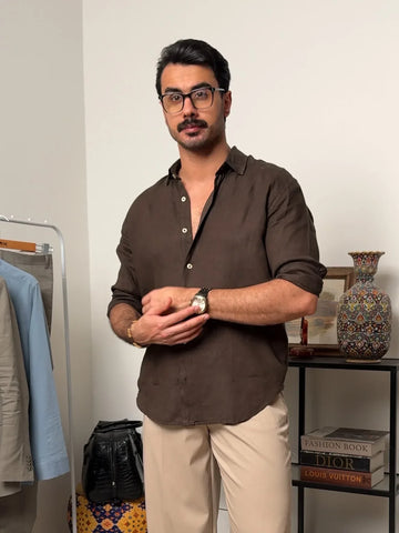 Luxury Edition Linen Shirt - Brown