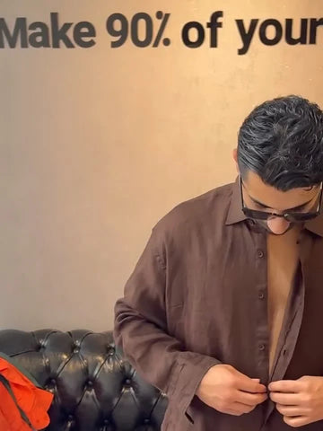 Mediterranean Linen Shirt - Brown