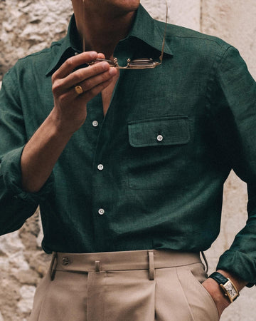 Old Money Linen Shirt - Green