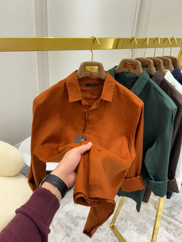 Luxury Edition Linen Shirt Orange