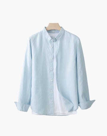 Signature Cotton Linen Shirt Sky Blue