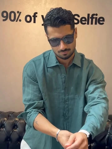 Mediterranean Linen Shirt - Jade Blue