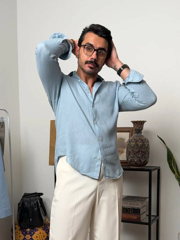 Luxury Edition Linen Shirt - Sky Blue