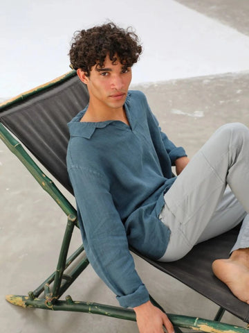 The Essential Linen Shirt - Jade Blue