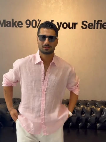 Mediterranean Linen Shirt - Pink