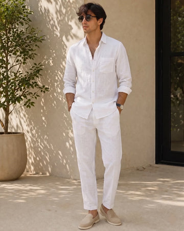 The Milanio Linen Legacy Top & Bottom Set