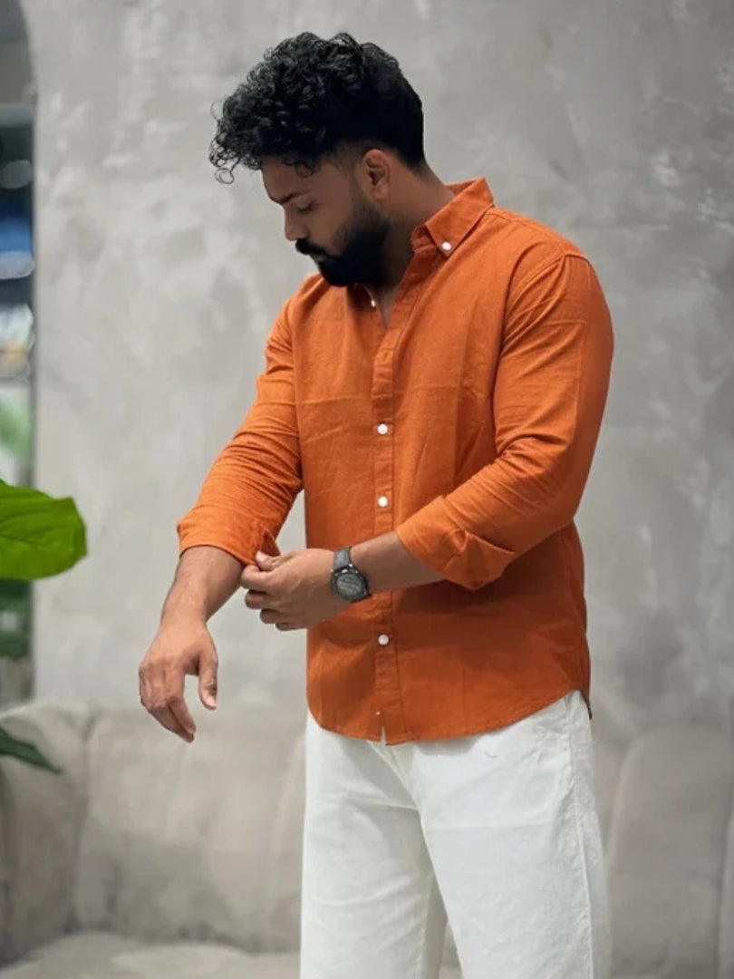 Kovera Linen Indigo Mist Shirt