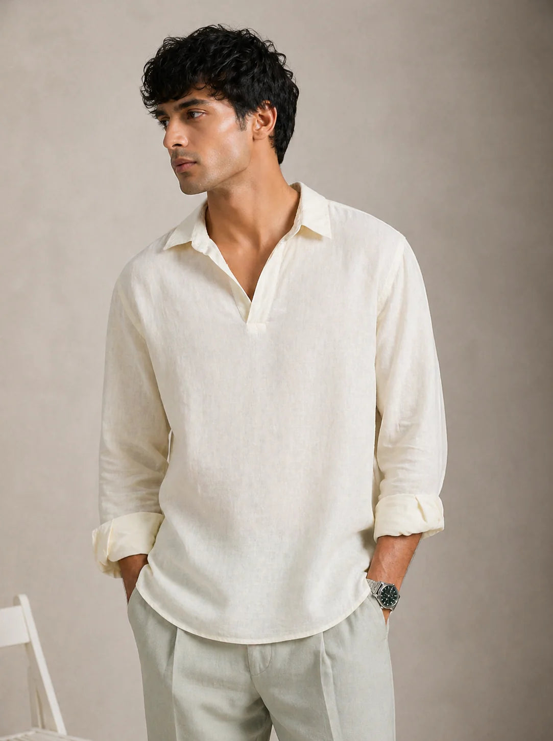 The Essential Linen Shirt - Beige