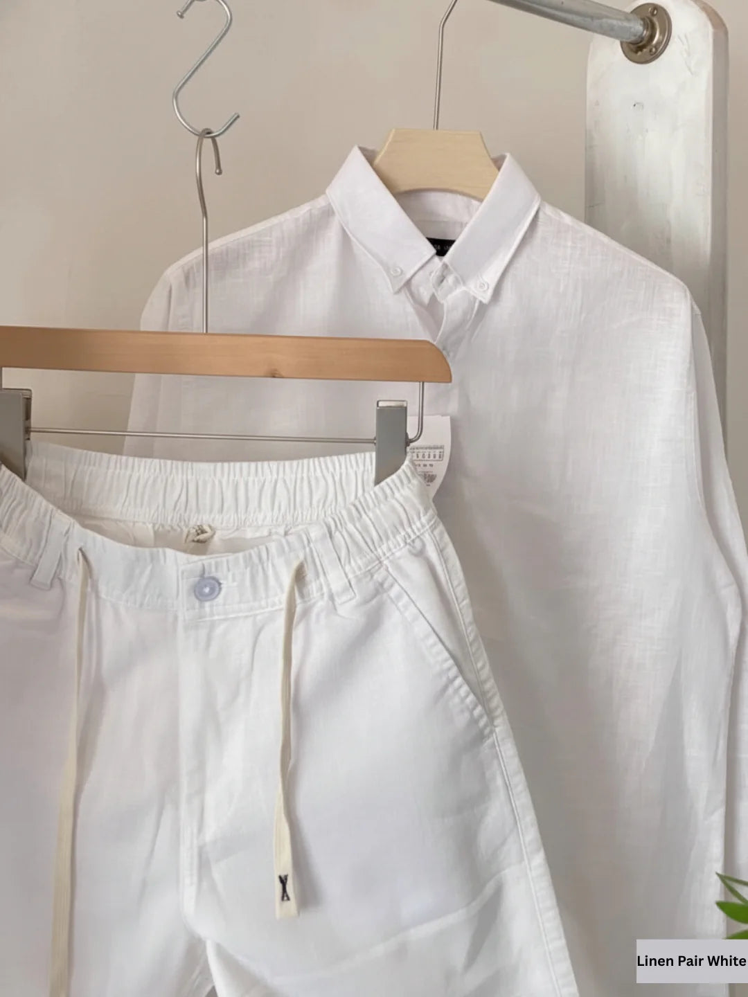 The Linen Essential Linen Top & Bottom Pair